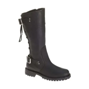Harley-Davidson Alexa Back Lace Black Leather Motorcycle Boots D85167