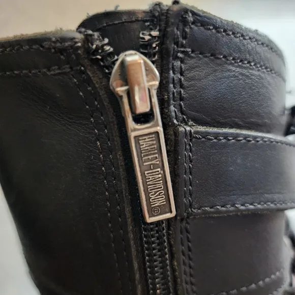 Harley-Davidson Alexa Back Lace Black Leather Motorcycle Boots D85167