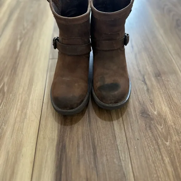 Harley Davidson Biker Brown Leather Ankle Boots size 8.5M