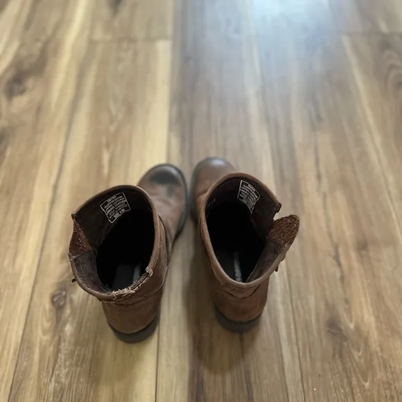 Harley Davidson Biker Brown Leather Ankle Boots size 8.5M