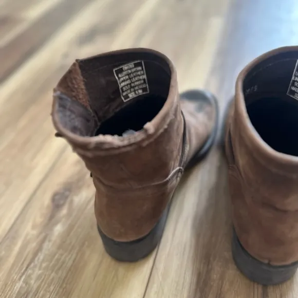 Harley Davidson Biker Brown Leather Ankle Boots size 8.5M