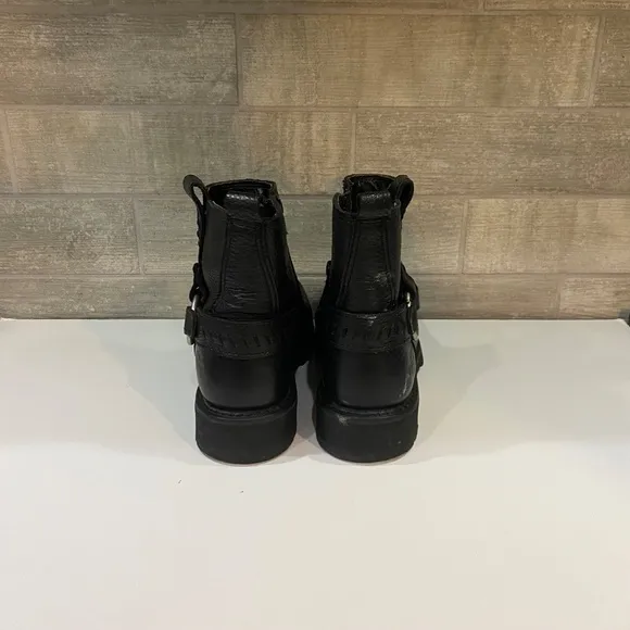 Harley Davidson Moto Boots Ankle Zip Size 6.5