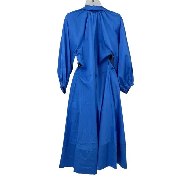 HARSHMAN Muriel Shirt Dress Supersonic Blue Long Sleeve Button Size Small NEW