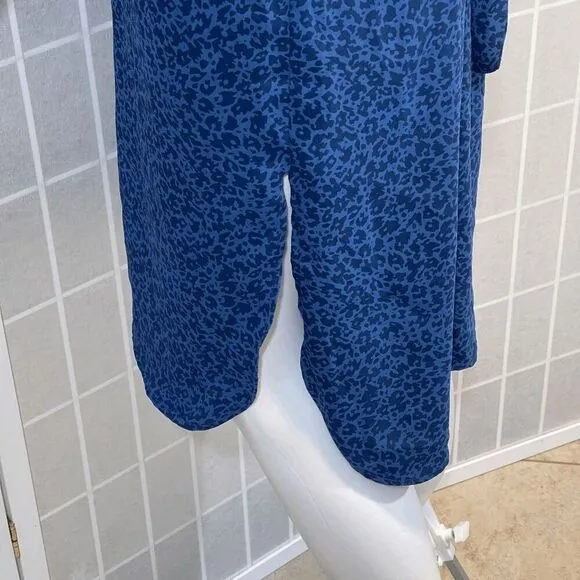 Hatch Kaia Dress Maternity Blue Leopard Button Front Tie Waist Size 0 Minimalist