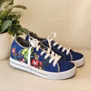 Heelys Marvel Avengers Graphics Blue Wheeled Skate Shoes Boys Size 5