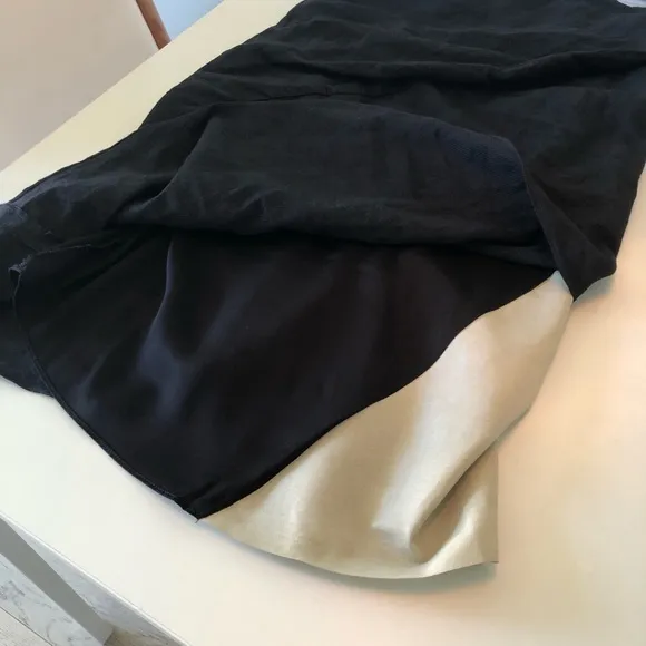 Helmet Lang Linen Leather Sleeveless Asymmetric Black Minimalist Dress Women’s 6