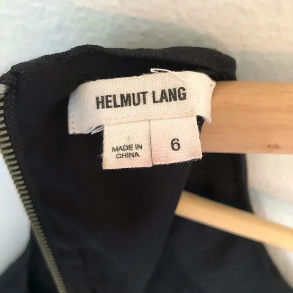 Helmet Lang Linen Leather Sleeveless Asymmetric Black Minimalist Dress Women’s 6