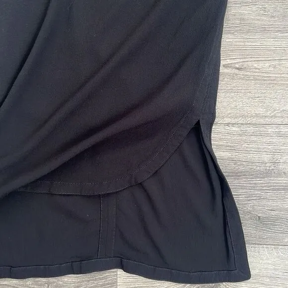 Helmut Lang Blaze Layered Dress Size 4 Black Hi-Low Hem Minimalist Workwear 90s