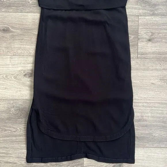 Helmut Lang Blaze Layered Dress Size 4 Black Hi-Low Hem Minimalist Workwear 90s