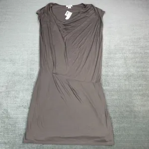 Helmut Lang Dress Womens L Gray Cowl Neck Drop Waist Minimalist Casual Silk NWT