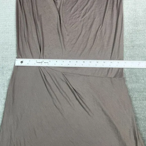 Helmut Lang Dress Womens L Gray Cowl Neck Drop Waist Minimalist Casual Silk NWT