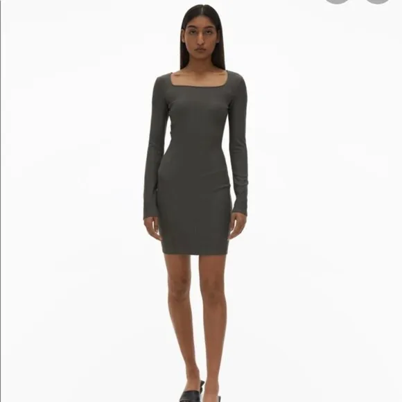 Helmut Lang Gala Knit Dress In Mudstone S