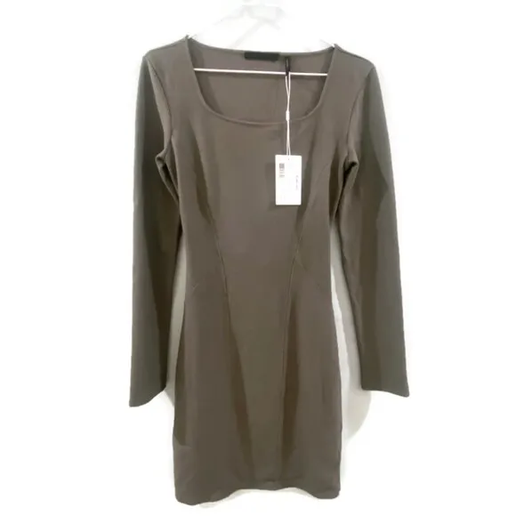 Helmut Lang Gala Knit Dress In Mudstone S
