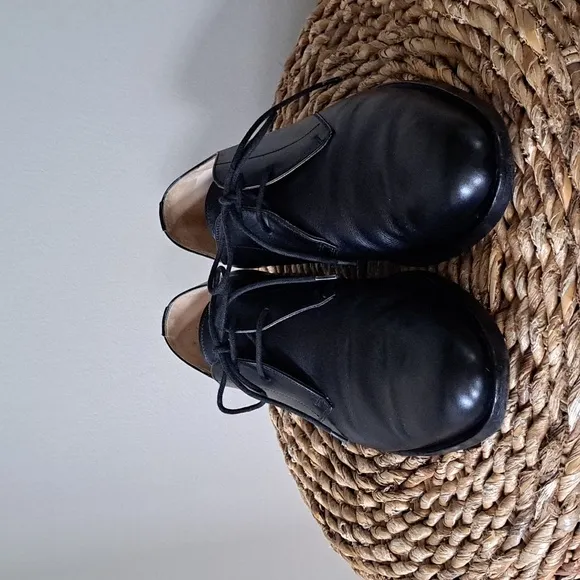 Helmut Lang Mens Classic Black Italian Leather Oxford Dress Shoes Lace Up S-8