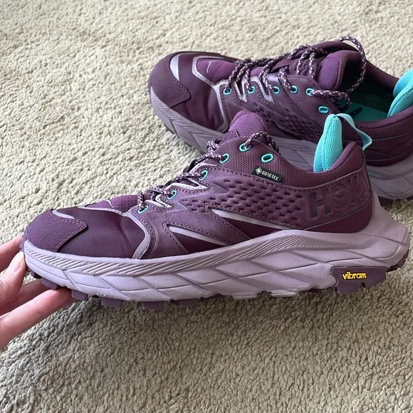 Hoka Anacapa Low GTX Women’s 8B Purple Vibram Hiking Shoes Outdoor Hoka One One