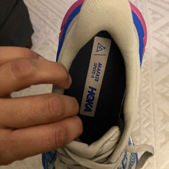 Hoka Blue and Pink Athletic Shoes with Cushioned Midsole