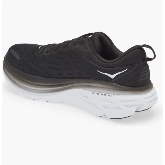 HOKA BONDI  8 Running black/white Shoe mens size 10D