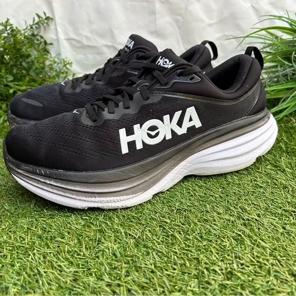HOKA BONDI  8 Running black/white Shoe mens size 10D
