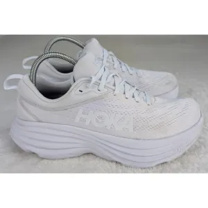 Hoka Bondi 8 Running Shoes Mens sz 8D White Cushioned Walking