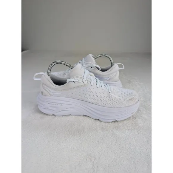 Hoka Bondi 8 Running Shoes Mens sz 8D White Cushioned Walking