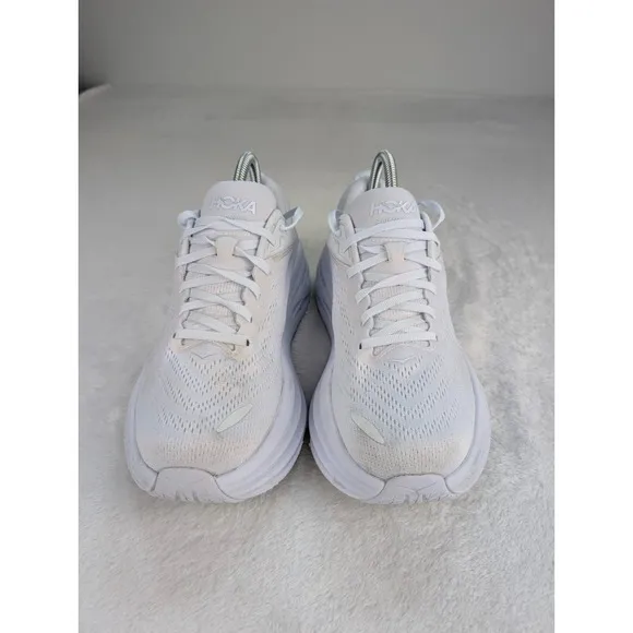 Hoka Bondi 8 Running Shoes Mens sz 8D White Cushioned Walking