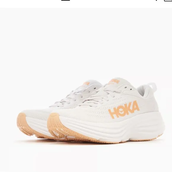 HOKA Bondi 8 sneakers women size 8 White / Cantaloupe New Season Women$171 new