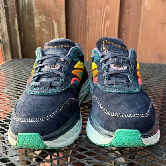 Hoka Bondi L embroidery suede shoes in men’s size 10 or women’s 11. comfortable