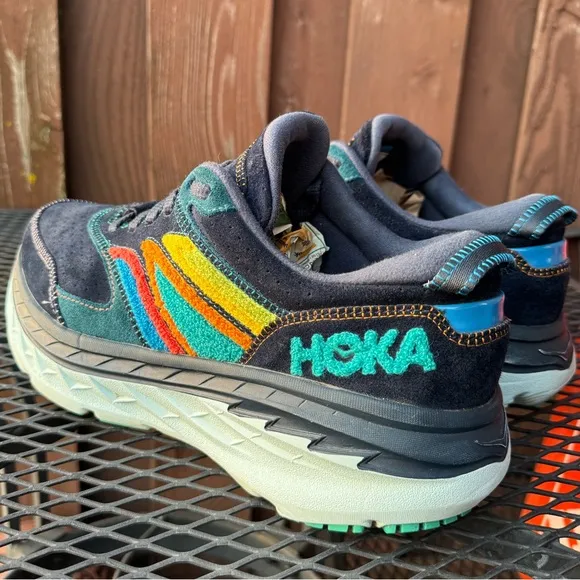 Hoka Bondi L embroidery suede shoes in men’s size 10 or women’s 11. comfortable