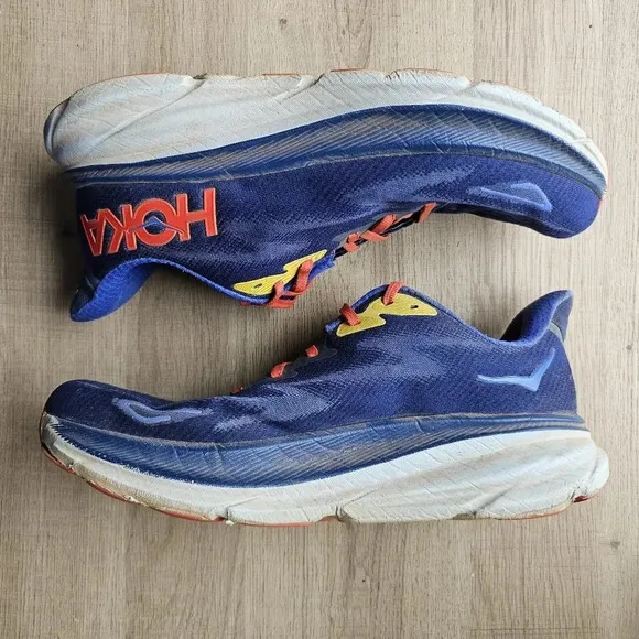 Hoka  Clifton 9 Sneakers Mens 10 D Blue Athletic Shoes Running Outdoors Preppy