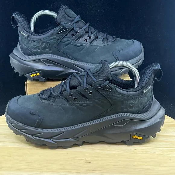 Hoka Kaha 2 Low Goretex GTX Women's 7 Black Shoes Vibram Hiking Trail Outdoor