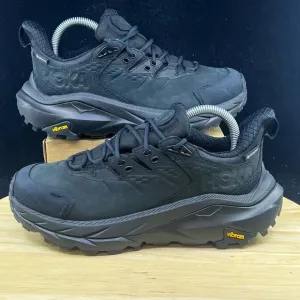 Hoka Kaha 2 Low Goretex GTX Women's 7 Black Shoes Vibram Hiking Trail Outdoor