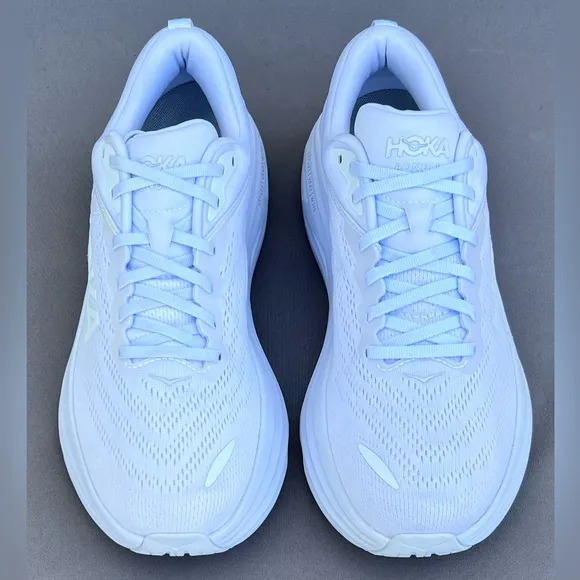 HOKA Men's Bondi 8 Sneakers White Ultra Cushioned 9.5 D
