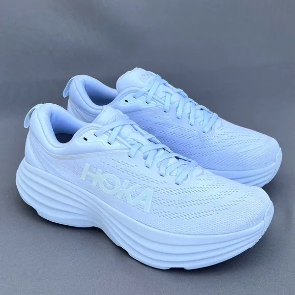 HOKA Men's Bondi 8 Sneakers White Ultra Cushioned 9.5 D