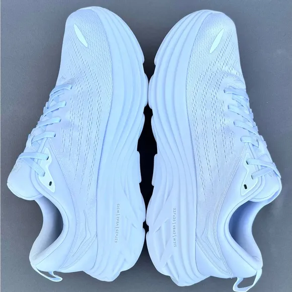 HOKA Men's Bondi 8 Sneakers White Ultra Cushioned 9.5 D