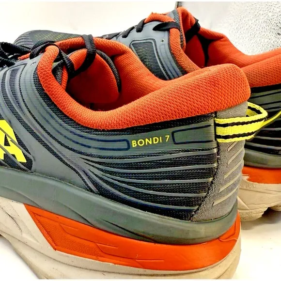 Hoka One One Bondi 7 Men Shoes Sz 9.5 Turbulence/Chili Running Sneaker Basketbal