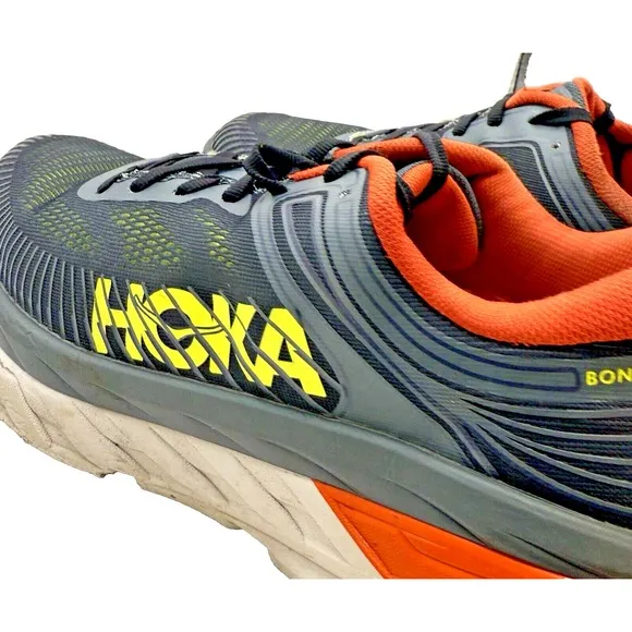 Hoka One One Bondi 7 Men Shoes Sz 9.5 Turbulence/Chili Running Sneaker Basketbal