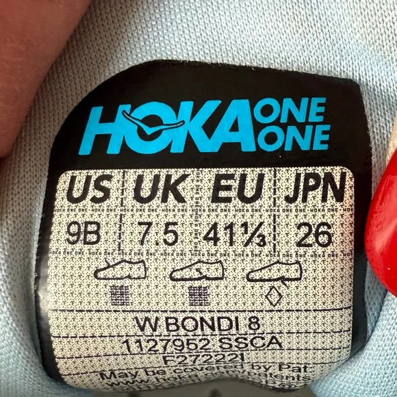 HOKA ONE ONE Bondi 8 Blue Summer Song Blue Yellow Country Air Size 9B