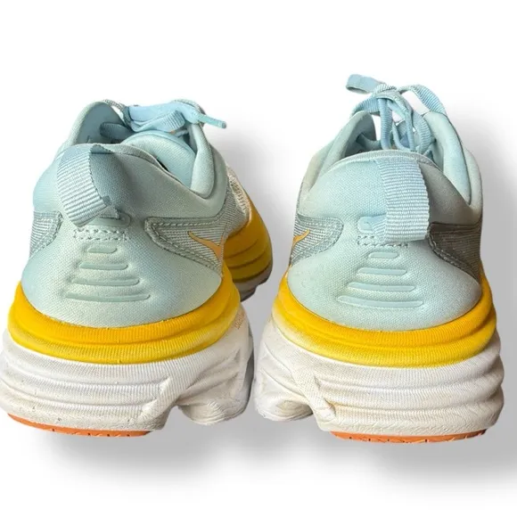 HOKA ONE ONE Bondi 8 Blue Summer Song Blue Yellow Country Air Size 9B