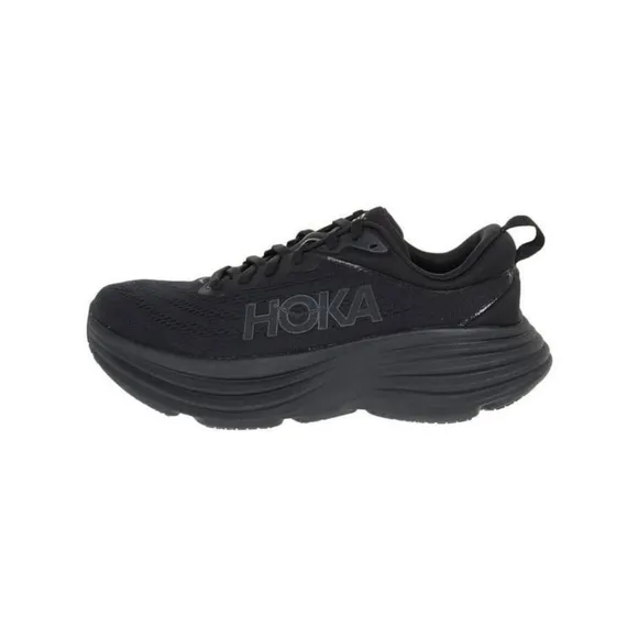 Hoka One One Bondi 8 Running Shoes In All Black Size 9.5 D Mens