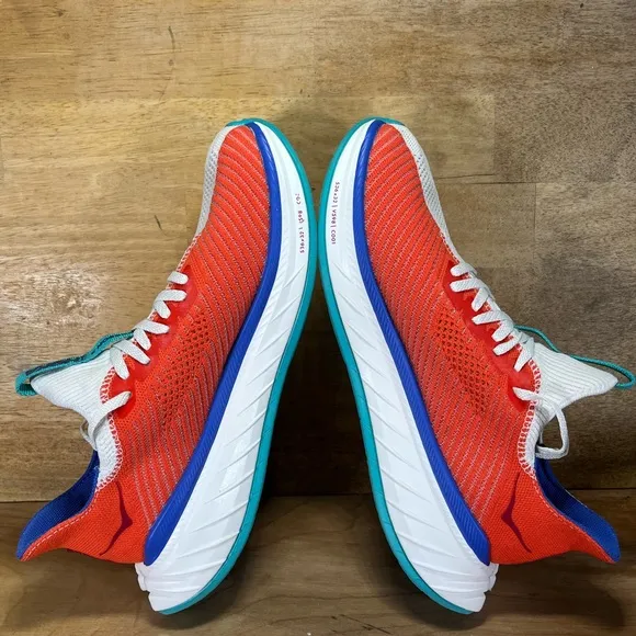 Hoka One One Carbon X 3 Womens Size 9.5 Running Shoes Sneakers White Flame