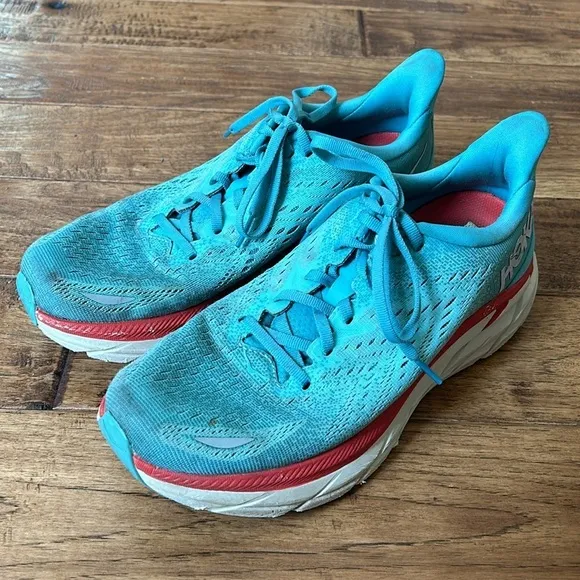 Hoka One One Clifton 8 Running Shoes Lightweight Max Cushioned Blue Size 8.5
