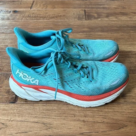 Hoka One One Clifton 8 Running Shoes Lightweight Max Cushioned Blue Size 8.5
