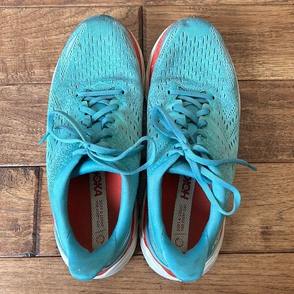 Hoka One One Clifton 8 Running Shoes Lightweight Max Cushioned Blue Size 8.5