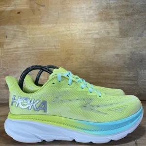 Hoka One One Clifton 9 Womens Size 8.5 Running Shoes Citrus Glow/Sunlit Ocean
