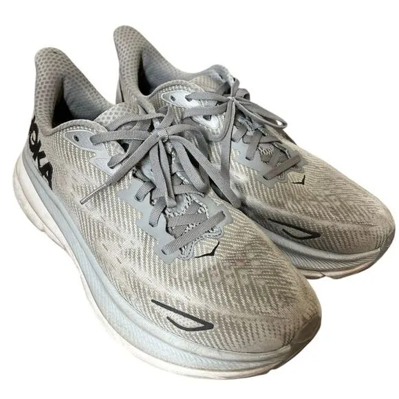 Hoka One One Gray Clifton 5 Running Sneakers Mens Size 9D Athletic Sneakers