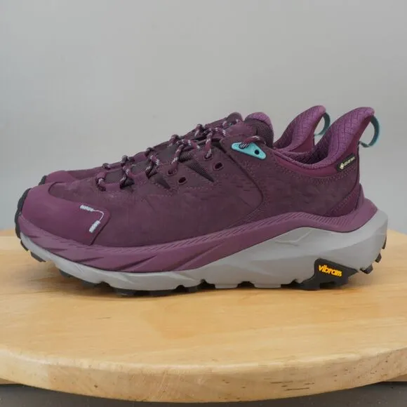Hoka One One Kaha 2 GTX Low Womens Size 8.5 Shoes Grape Wine Hiking Trail NEW