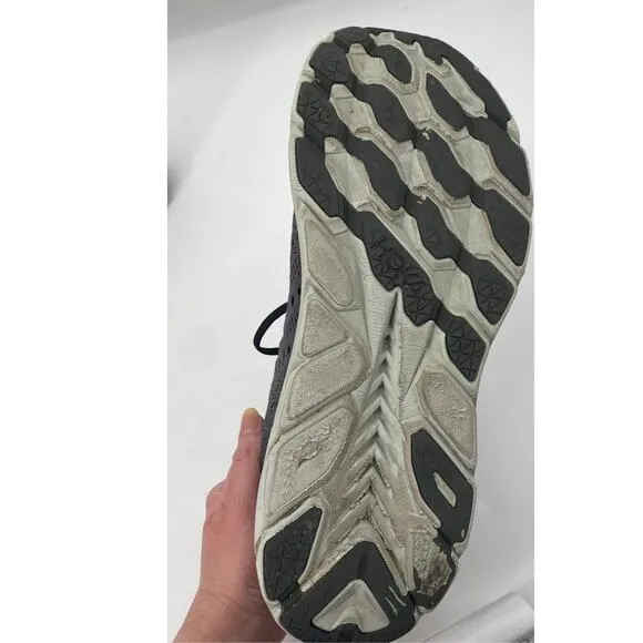 HOKA One One Mens Clifton 8 Running Shoes Athletic Sneakers Gray Red Mens 13
