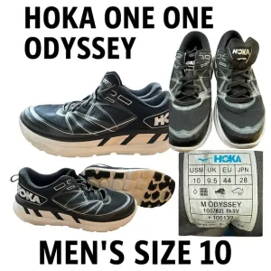 Hoka One One Odyssey Running Shoes Men's Size 10 Black White Cushioned Trainer