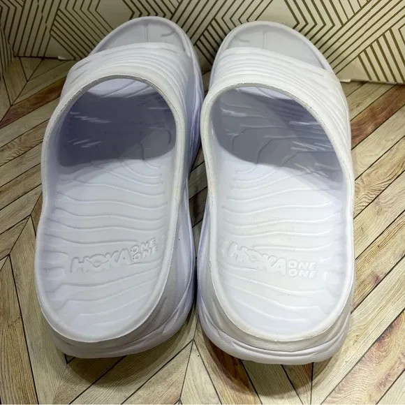 Hoka One One Ora Recovery Slide Mens 8 White Slip On Sandals Slippers Unisex SB2