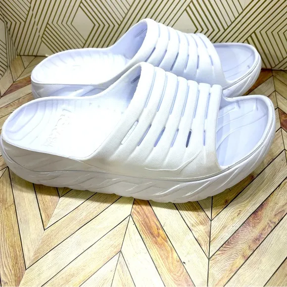 Hoka One One Ora Recovery Slide Mens 8 White Slip On Sandals Slippers Unisex SB2